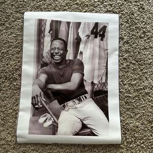 B&W Atlanta Braves print Hank Aaron canvas